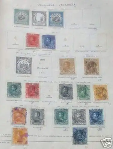 17 seltene Briefmarken Venezuela um 1900