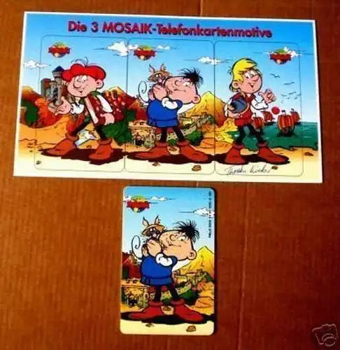 Mosaik Telefonkarte Motiv Califax dazu Postkarte 1994