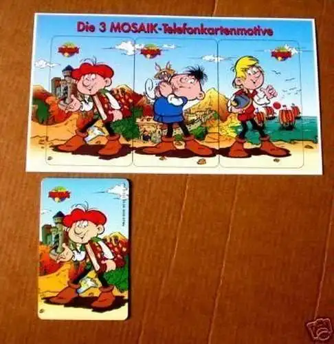 Mosaik Telefonkarte Motiv Brabax dazu Postkarte 1994