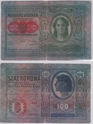 100 Kronen Banknote Österreichisch Ungarische Bank 2.1.1912 Pick 12 (146565)