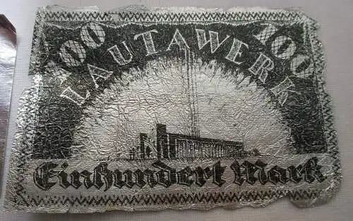 seltene 50 und 100 Mark Aluminium Banknoten Lautawerk 1922 (155950)