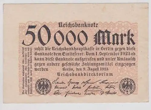 50000 Mark Banknote Berlin 9.8.1923 Rosenberg 98 (142999)