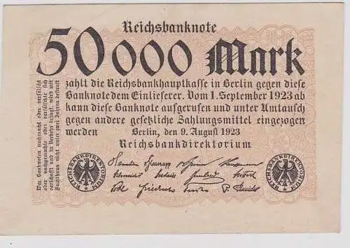 50000 Mark Banknote Berlin 9.8.1923 Rosenberg 98 (147648)