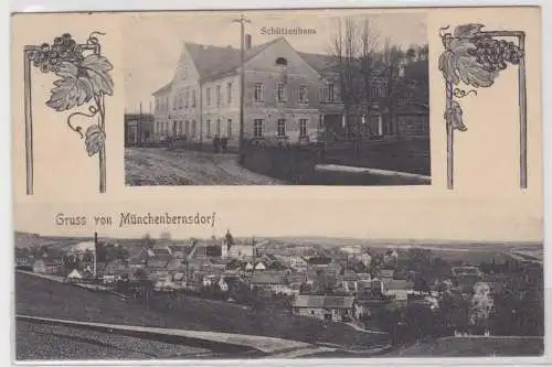 98900 Mehrbild Ak Gruß von Münchenbernsdorf Schützenhaus 1914