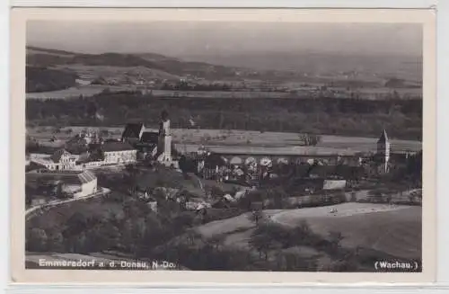 70874 AK Emmersdorf an der Donau (Wachau) - Totalansicht mit Kirche 1940