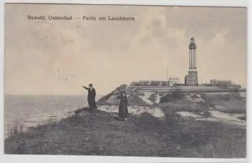 19290 Ak Ostseebad Rewahl - Partie am Leuchtturm 1927