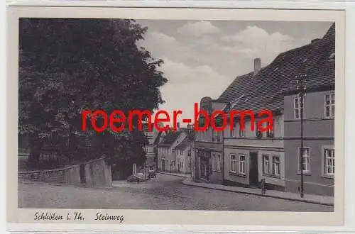 77241 Ak Schkölen in Thüringen Steinweg um 1940