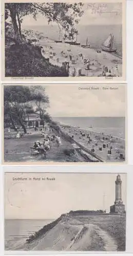 906857/3 AK Ostseebad Rewahl Strand, Leuchtturm usw. um 1910