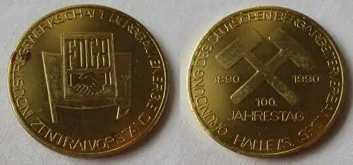 DDR Medaille Gründung des deutschen Bergarbeiterverbandes Halle 1990 (107018)