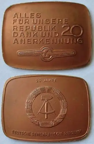 DDR Medaille Alles für unsere Republik 20 Jahre DDR VEB Barkas Werke (105983)