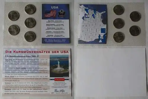 KMS Kursmünzensatz US State Quarters 2001 Philadelphia + Zertifikat (129863)