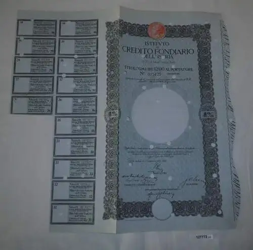 1200 Lire Aktie Istituto di Credito Fondiario dell Istria Pola 1934 (127772)