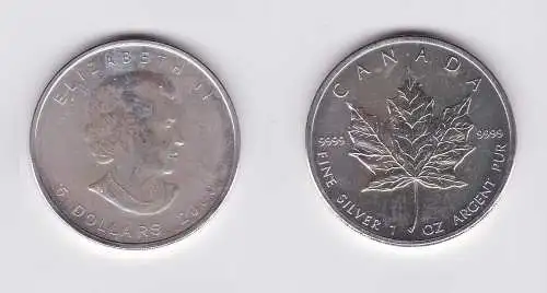 5 Dollar Silber Münze Kanada Meaple Leaf 2009 1 Unze Feinsilber (119871)