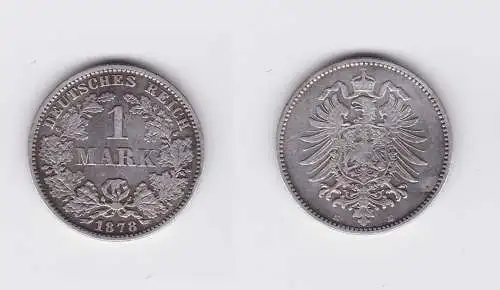 1 Mark Silber Münze Deutschland Kaiserreich 1878 E Jäger Nr.9 (119997)