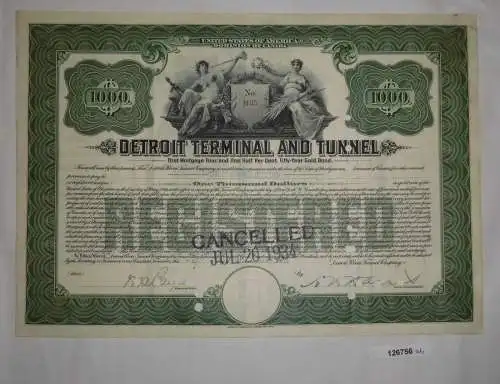 1000 Dollar Aktie Detroit Terminal and Tunnel 9. Dezember 1913 (126756)