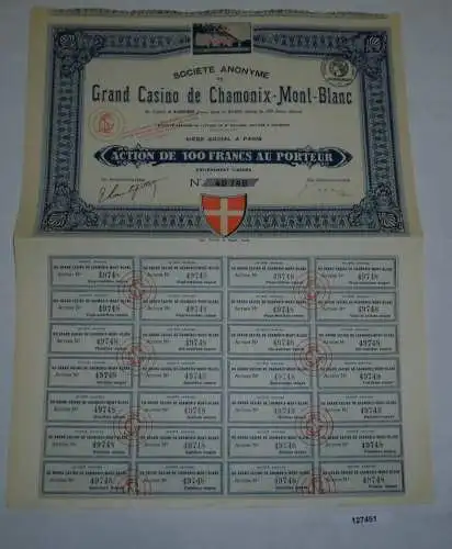 100 Francs Aktie Société Anonyme du Grand Casino de Chmonix-Mont-Blanc (127451)