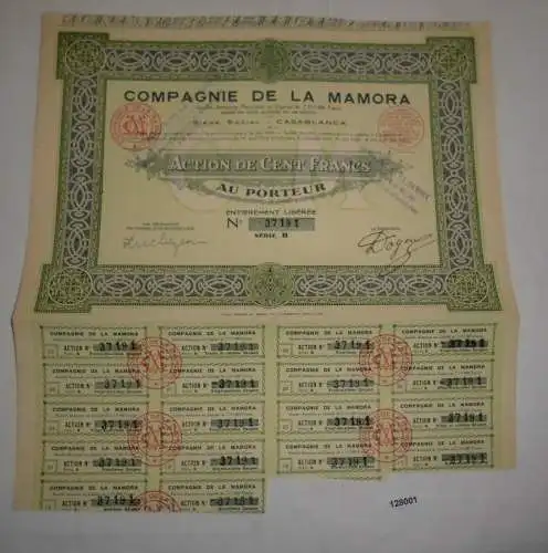 100 Francs Aktie Compagnie de la Mamora Casablanca 1931 (128001)