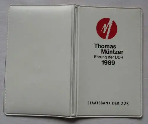 DDR 2 x 5 Mark 1989 - Mappe Thomas Müntzer / Zwickau + Mühlhaus. - Stgl.(112971)