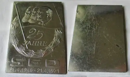 DDR Plakette 25 Jahre Sozialistische Einheitspartei SED 1946 - 1971 (129718)