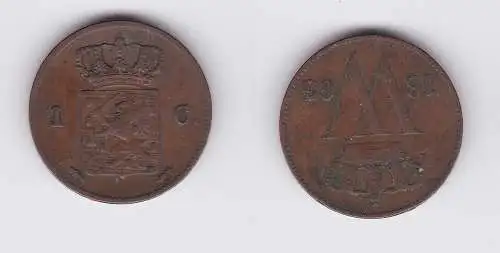 1 Cent Kupfer Münze Niederlande 1863 (118450)