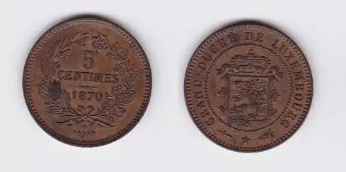 5 Centimes Kupfer Münze Luxemburg 1870 (119581)