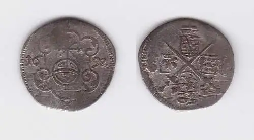 3 Pfennige Billon Münze Sachsen 1692 (119300)