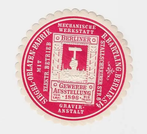 seltene Vignette Berliner Gewerbe Ausstellung 1896 (87687)