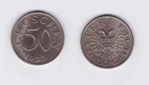 50 Groschen Nickel Münze Österreich 1935 (119773)