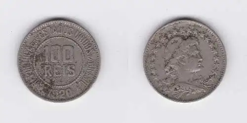 100 Reis Kupfer Nickel Münze Brasilien 1920 (117711)