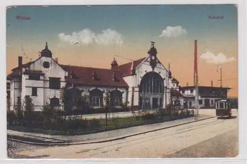 97477 Ak Witten - Bahnhof davor Straßenbahn 1921