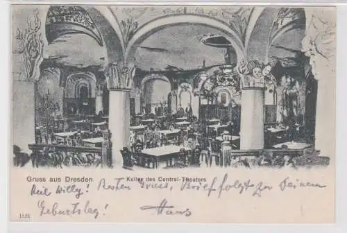 54242 Ak Gruss aus Dresden - Keller des Central-Theaters 1907