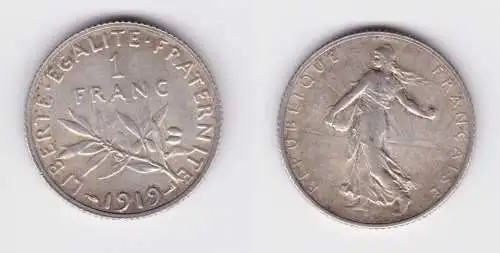 1 Franc Silber Münze Frankreich 1918 ss+ (139901)