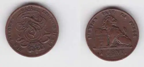 1 Centimes Kupfer Münze Belgien 1870 ss (143172)