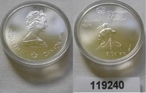 5 Dollar Silber Münze Canada Kanada Olympiade Montreal Indianer 1974 (119240)