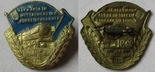 DDR Abzeichen Vorwärts im Wettbewerb der Jungeisenbahner, Parteitag SED (129231)