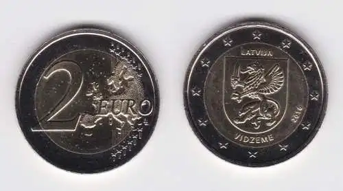 2 Euro Gedenkmünze Lettland 2016 Region  Vidzeme Stgl. (129082)