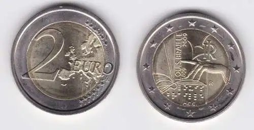 2 Euro Gedenkmünze Italien 2009 200. Geburtstag von Louis Braille Stgl. (143280)