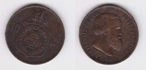 10 Reis Kupfer Münze Brasilien1869 f.ss (118101)