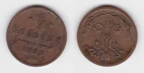 1/2 Kopeke Kupfer Münze Russland 1899 ss (143121)