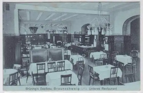 38579 Ak Braunschweig Brünings Saalbau unteres Restaurant 1912