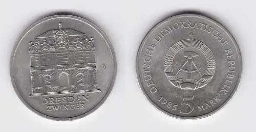 DDR Gedenk Münze 5 Mark Dresden Zwinger 1985 Stempelglanz (125833)