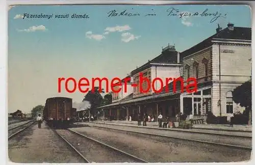 77021 Ak Füzesabony vasuti Àlomás Bahnhof 1915