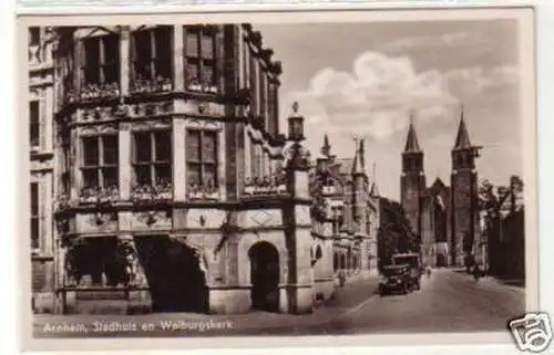 30813 Ak Arnhem Stadhuis en Walburgskerk um 1930