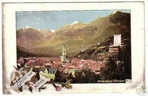 02251 Ak Gruss aus Meran gegen Vintschgau um 1900