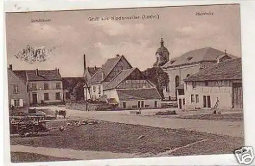 30077 Feldpost Ak Gruß aus Niederweiler Lothringen 1915