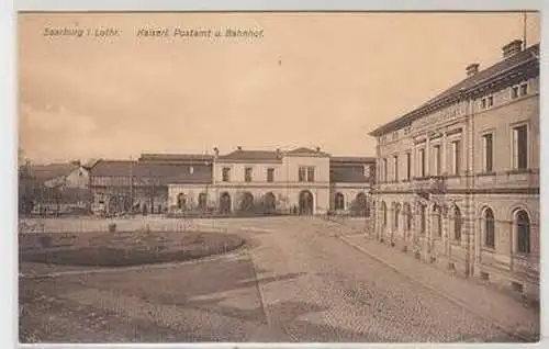 53196 Ak Saarburg in Lothringen kaiserliches Postamt und Bahnhof um 1920