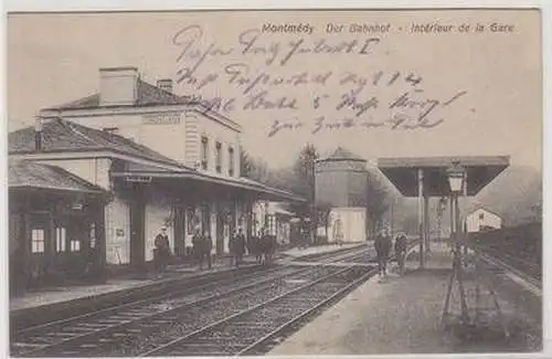 45686 Feldpost Ak Montmédy der Bahnhof um 1915