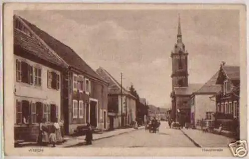 15298 Ak Wisch Elsaß Hauptstrasse um 1915