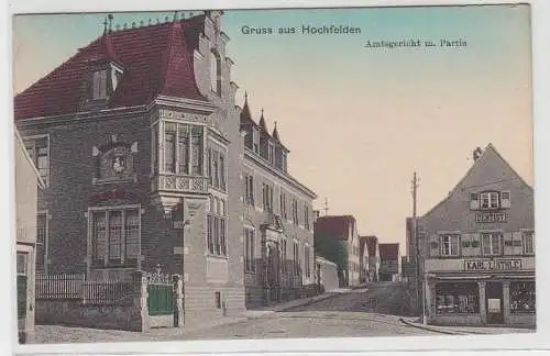 71048 Feldpost Ak Gruß aus Hochfelden Amtsgericht und Dentist 1915