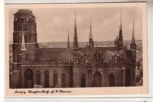 52982 Ak Danzig Oberpfarrkirche zu St. Marien um 1930